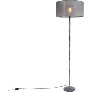 QAZQA simplo - Landelijke Vloerlamp | Staande Lamp - 1 lichts - H 1630 mm - Grijs - Woonkamer | Slaapkamer | Keuken