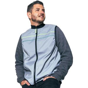 Gofluo - Fluo Hesje Volwassenen George - Reflecterend - Hardloopvest - Fiets accessoires - Sporten - XL - Grey reflective