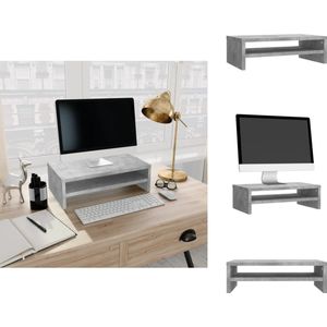 vidaXL Monitorstandaard - Monitorstandaards - Tv-standaard - Tv-standaards - Monitorstandaard 42x24x13 cm bewerkt hout betongrijs