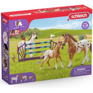 schleich HORSE CLUB - Lisa's toernooitraining - Kinderspeelgoed - Paarden speelgoed - 3 Appaloosa's en Hindernissen - 17 onderdelen