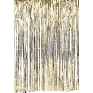 Deurgordijn slinger goud 100 x 200 cm - Oud en nieuw/glitter party decoratie deur slinger