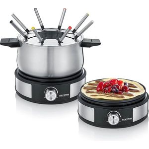 Severin FO 2471 - Fondue/Crepe Combi - RVS/Zwart