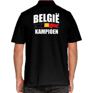 Belgie kampioen supporter poloshirt zwart voor heren - EK/ WK poloshirt / outfit M