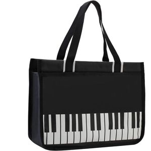 Piano Key Music Note Handtas Muziek Thema Tote Tas Muziek Schoudertas Multifunctionele Tas voor Winkelen