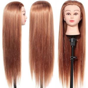 Friseur-Übungskopf Perückenkopf mit synthetischen Haaren 66 cm professionelles langes Haar - Friseur Trainingsköpfe .