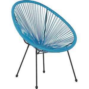 Beliani ACAPULCO - Tuinstoel - Blauw - PE rotan