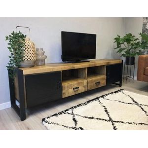 TV-meubel industrieel 200cm mangohout