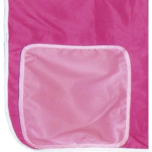 vidaXL - Kinderhoogslaper - met - gordijnen - 90x190 - cm - grenenhout - roze