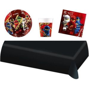 Lego - Ninjago - Feestpakket - Kinderfeest - Feestartikelen - Themafeest - Tafelkleed - Bordjes - Servetten - Bekers.