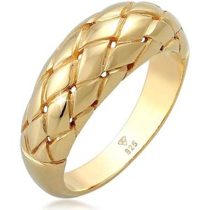 Elli Dames Ring Dames Ring Ring Rhomb verfijnde grove trend Blogger in 925 sterling zilver verguld
