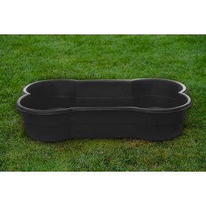 DogsLand hondenzwembad in botvorm – 120 cm, Zwart, voor grote en kleine honden, bijt- en krabbestendig, UV-bestendig, 100% Made in Germany