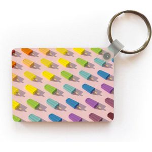 Sleutelhanger - Ijsjes met regenboog kleur - Uitdeelcadeautjes - Plastic