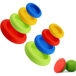Siliconen deksel, universeel, rekbaar, 8 stuks, versheidsbescherming voor levensmiddelen, set van siliconen deksels, rekbaar, willekeurige kleur, geschikt voor fruit, groenten, flessen