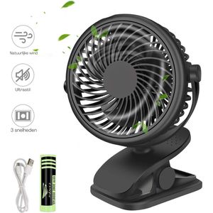 Ventilator - USB Tafelventilator - Mini Ventilator - 3 Snelheden - Geluidsstil - Zwart