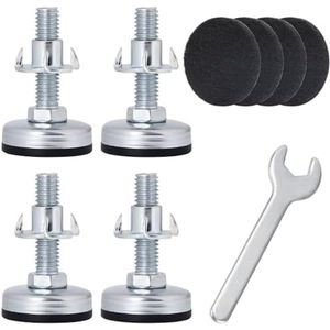 PolkaHome Set van 4 M10 x 50 mm Meubelverhogers - Met Vilt Vloerbeschermer en Moer - Tafelverhoger, Meubelverhoger, Tafelpootverhoger, Stoelverhoger