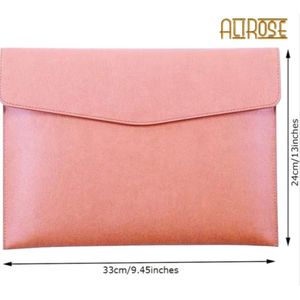 AliRose - Documenten Tas - A4 Formaat - Licht Roze - Waterafstotend - Professionele Zakelijke Map - School Map - Envelop - Druk Knop - Studie Map - Imitatie Leer - Luxe Design - Kreukelvrij