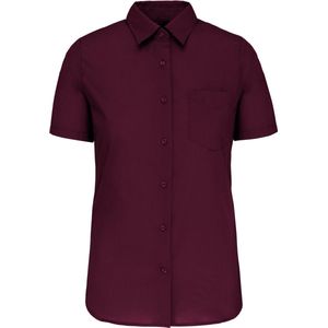 Kariban Overhemd in onderhoudsvriendelijk polykatoen-popeline korte mouwen dames K548 - Wine - XL