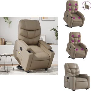 vidaXL Sta-op-massagestoel - Sta-op-massagestoelen - Sta-opstoel - Sta-op Stoel - Sta-op-massagestoel verstelbaar kunstleer cappuccinokleurig