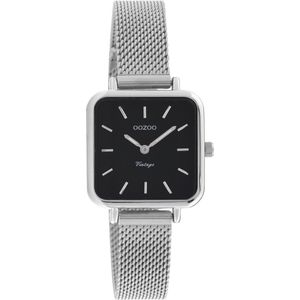 OOZOO Vintage series - zilverkleurige horloge met zilverkleurige metalen mesh armband - C20262