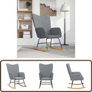 vidaXL Schommelstoel - Lichtgrijs - Comfortabel Design Schommelstoel - Relaxfauteuil - Lounge Stoel - Binnenmeubilair - Grijs Meubilair