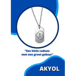 Akyol - gepersonaliseerde met hartje en voorletters ketting - Liefde - vriend/ vriendin - partners - cadeau - valentijn - leuk cadeau voor jouw partner - datum