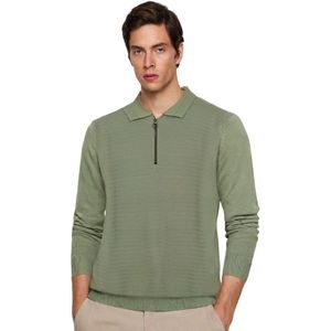 Trendyol Lichtgroene Slim Fit Crew Neck Textured Knitwear Sweater Tmnaw25Kz00031