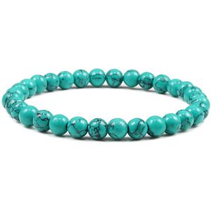 TVR-Wares® | Kralen armband Turquoise 6mm | Turquoise | maat L | 21cm