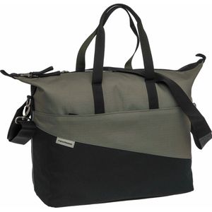 New Looxs ® Oslo Tendo - Enkele Fietstas - Schoudertas met Laptopvak - Afneembare Shopper met Rits - Multifunctioneel - 100% Gerecycled Polyester - Geschikt voor Electrische Fietsen - 21 Liter - Black-Green