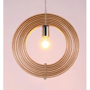 Groenovatie Ring Houten Design - Hanglamp - E27 Fitting - ⌀50cm - Naturel