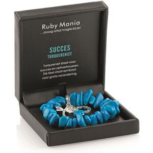 Turquereniet 'Ruby Mania' armband - nugget kralen