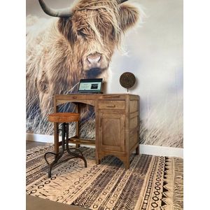 Vloerkleed - Carpet - Vloerkleed Husky - By-Boo - 120x180 cm - vloerkleed - kartoenen kleed - zwart - wit - tapijt