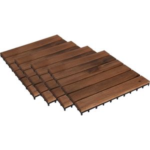 Terras/balkontegels - 36x stuks - acaciahout - 30 x 30 cm