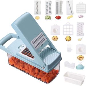 12 in 1 Groentehakselaar - Multi-functionele Ui Mincer, Dicer en Slicer voor Fruit en Groenten - Veilig en Snelle Bereiding