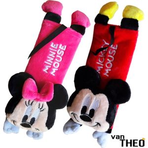 Mickey & Minnie Mouse – Gordelhoes – Gordelbeschermer – Gordelkussen – Autostoel – Auto Accessoires – Kinderen – Knuffel