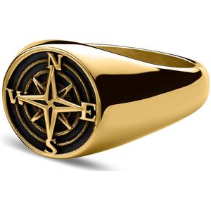 Arkai - Heren - Roestvrij Staal Ringen - Goudkleurig