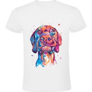Hond Heren T-shirt - huisdier - verf - kunst - schilderij - dieren
