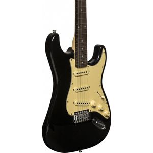 Stagg SES-30-BK S Style Electric Guitar Gloss Black