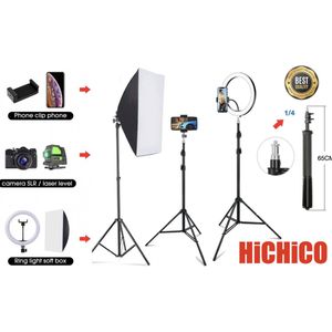 Light Stand Fotografie Draagbare Statief Met 1/4 Schroef Voor Softbox Led Ring Licht Telefoon Camera Laser Niveau Projector HiCHiCO®