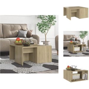 vidaXL Salontafels - Sonoma Eiken - Spaanplaat - 66 x 66 x 33 cm - Set van 4 - Tafel