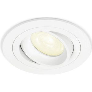 Inbouwspot Demus met Philips HUE White - spot - Wit - rond - Voor binnen / woonkamer / keuken / slaapkamer - IP20 - GU10 - Buitendiameter: 92MM - boorgat: 80-86MM - min. Inbouwdiepte: 70MM