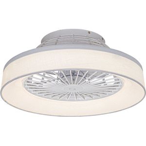 QAZQA emily - LED Plafondventilator met Verlichting | Lamp en Afstandsbediening - 1 lichts - Ø 47 cm - Wit - Woonkamer | Slaapkamer | Keuken