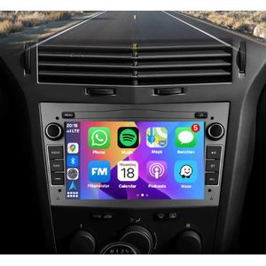Autoradio 2/32GB met Carplay en Android auto | Geschikt voor Opel Astra H, Corsa D, Vectra C, Combo, Antara, Zafira, Meriva, Vivaro, Tigra 2001-2013 | Radio scherm met Navigatie | 2001 2002 2003 2004 2005 2006 2007 2008 2009 2010 2011 | Donker grijs