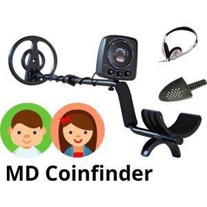 MD Coinfinder kinder metaaldetector voordeelpakket - inclusief schepje - batterijen - hoofdtelefoon - waterdichte zoekspoel - schatzoeken