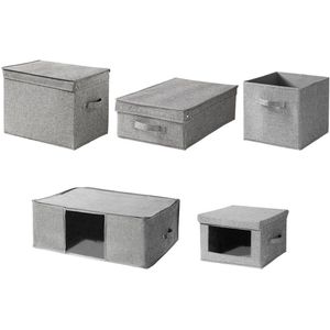 Opberghoes voor dekbed in grijze linnenlook stof - L66 cm