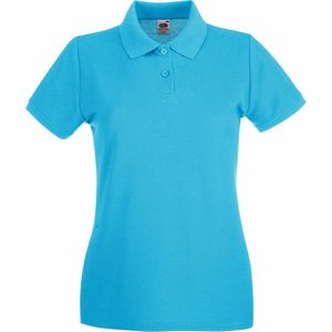 Fruit Of The Loom Vrouwen Dames-Fit Premium Poloshirt Met Korte Mouwen (Azure Blauw)