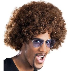 Pruik Afro bruin