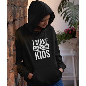 Moederdag Hoodie Awesome Kids - Kleur Zwart | Maat XL | Moederdag Cadeautje Voor Mama's