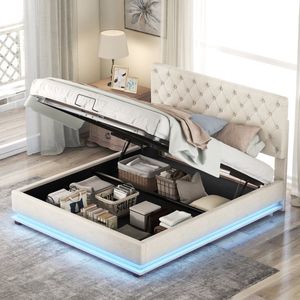 Tweepersoonsbed,beige,140x200cm