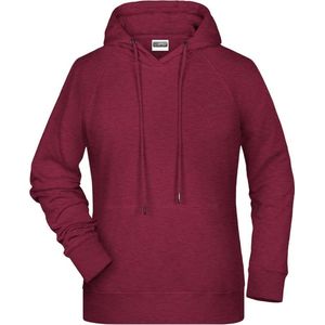 James and Nicholson Dames/dames Raglan Sleeved Hoodie (Bourgondië Melange)