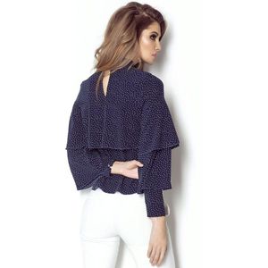 Blauwe Ruches Blouse